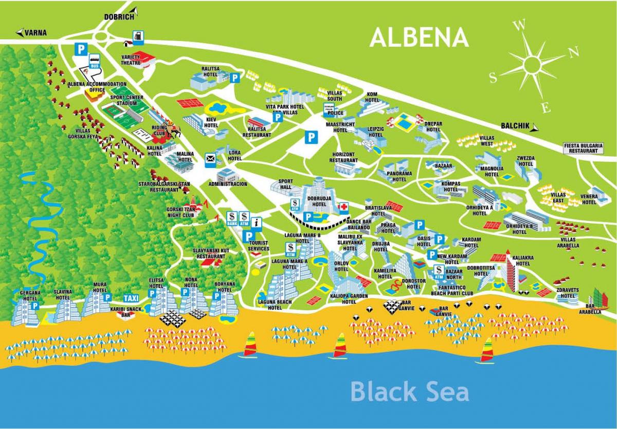 karta albena i Bulgarien
