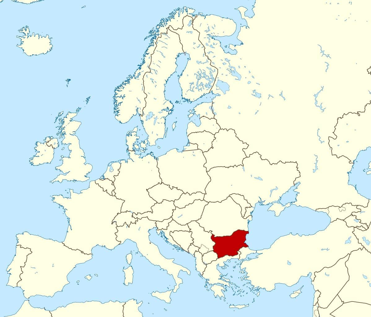 världskarta som visar Bulgarien