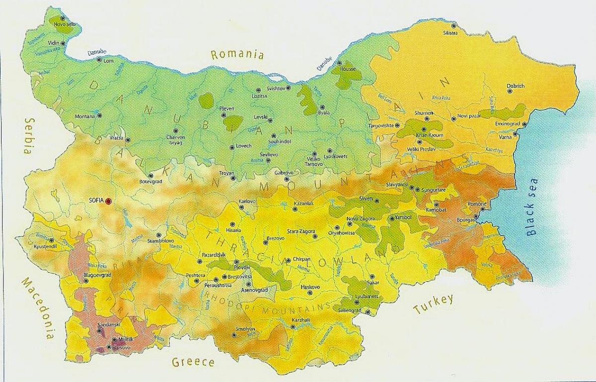 karta över Bulgarien klimat