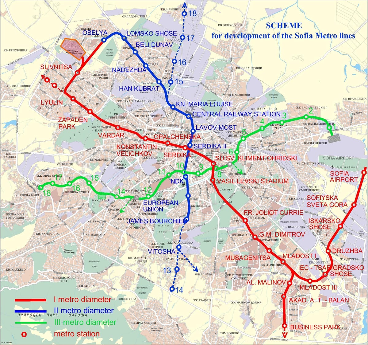 karta över Bulgarien metro