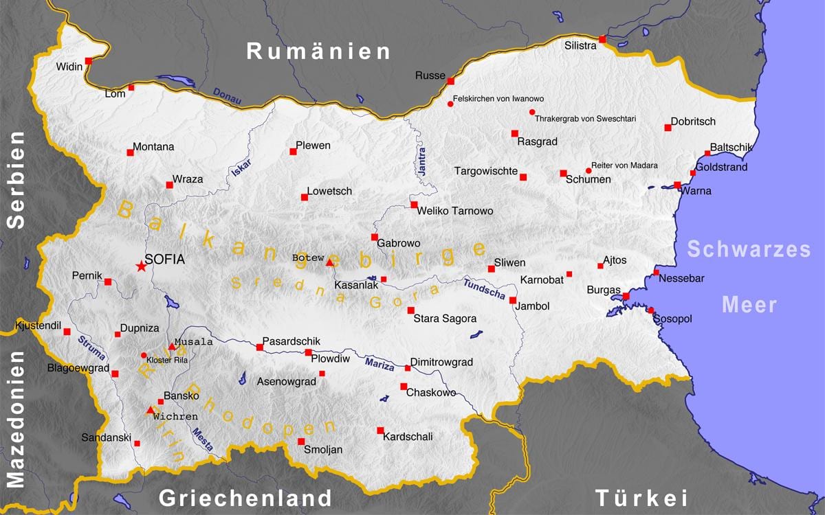 karta över bulgariska havet