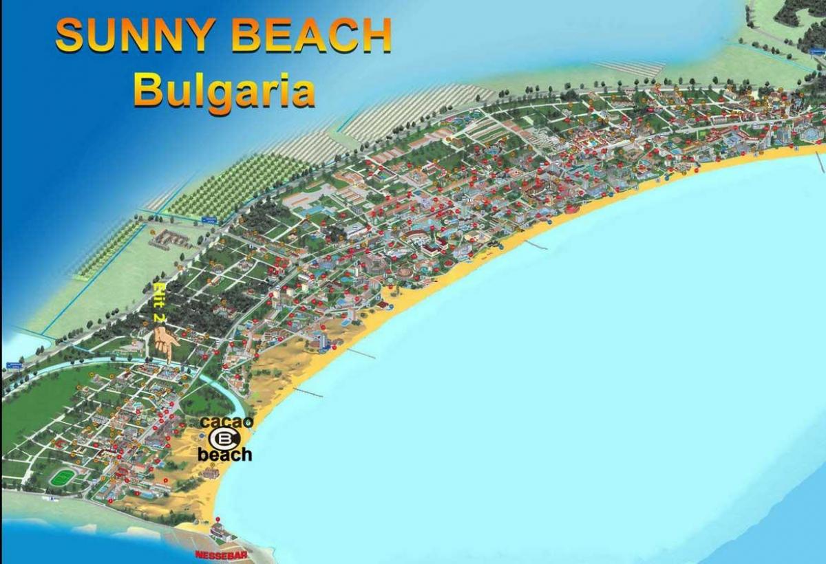 karta över cacao beach Bulgarien