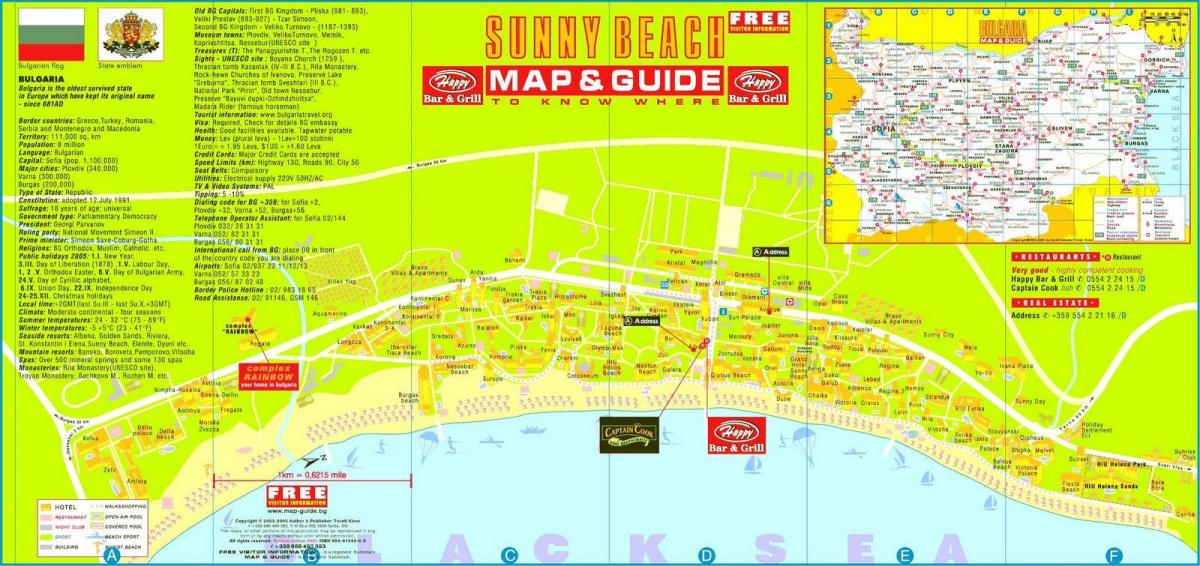 turist karta sunny beach, Bulgarien