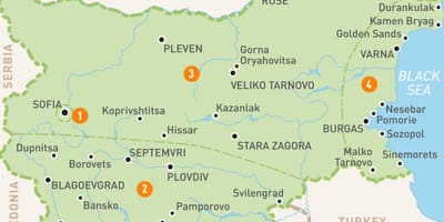 Bulgarien regioner karta