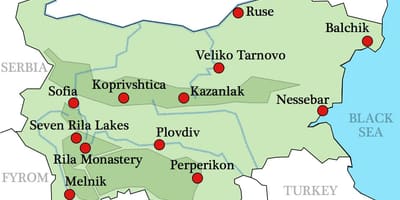 Karta över bulgariska kloster