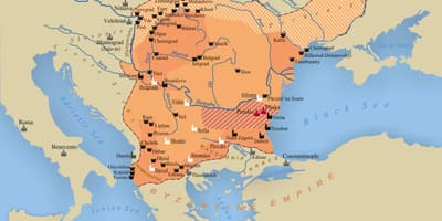 Karta över bulgariska riket
