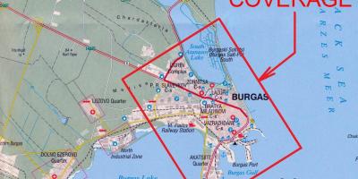 Karta burgas i Bulgarien