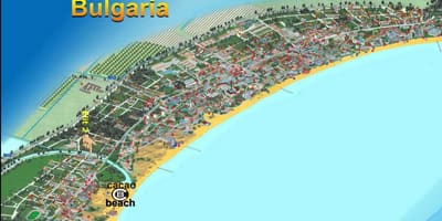 Karta över cacao beach Bulgarien
