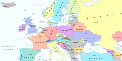 Karta över europa som visar Bulgarien